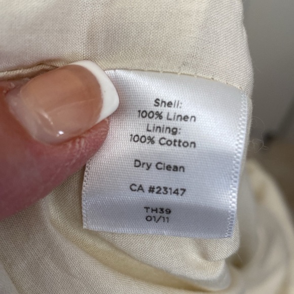 Talbot's Dress Women's Size 14 Tiered Fringe 100% Linen Career flirty Romantic - Picture 11 of 13